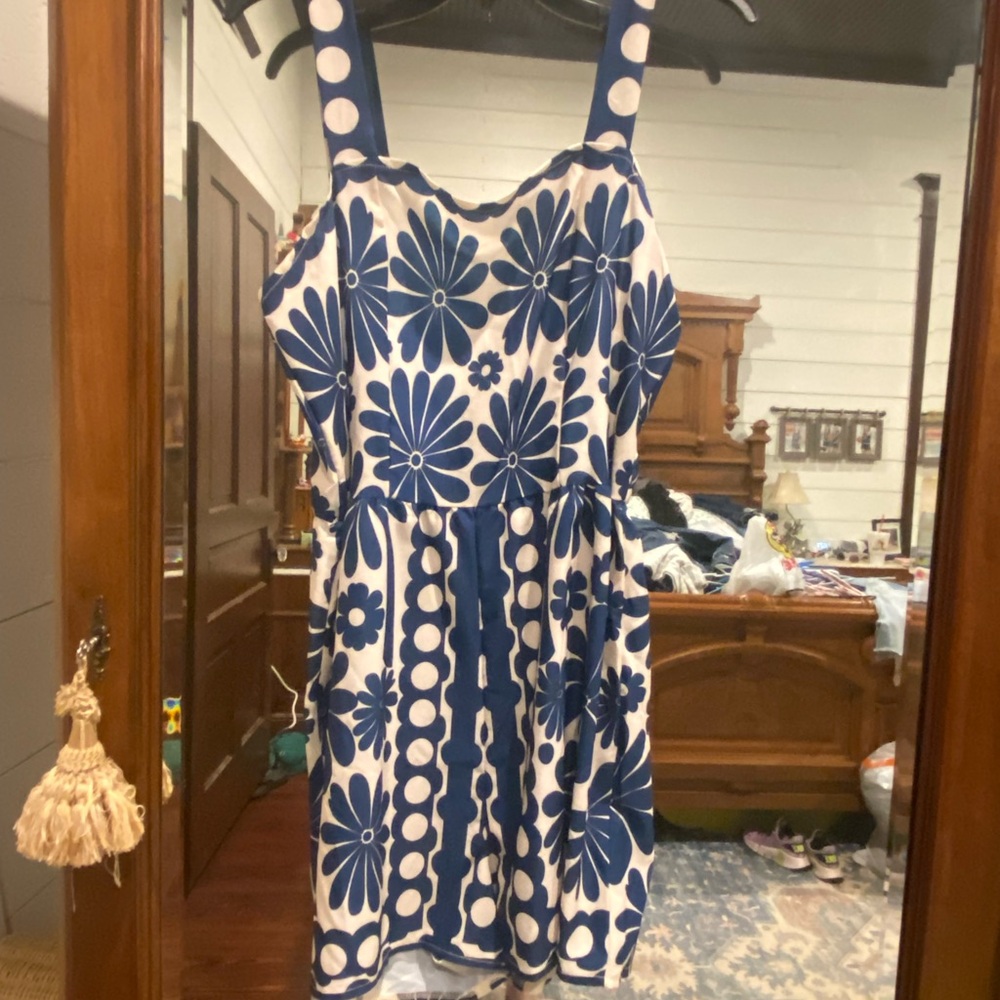 SHEIN Blue and White Floral Romper